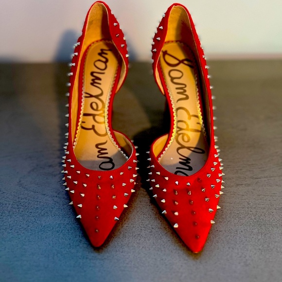 Sam Edelman Shoes - Women's Hadlee Pointed-Toe Studded Suede Pumps 7.5/37.5